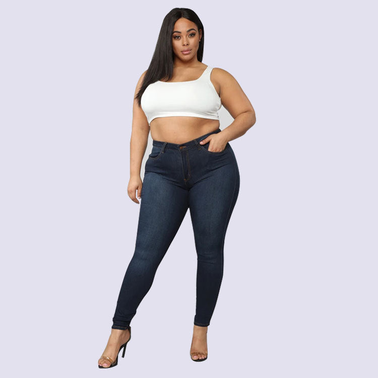 Bad Girl Plus Size Stretch Skinny Jeans Pantalón Entubado