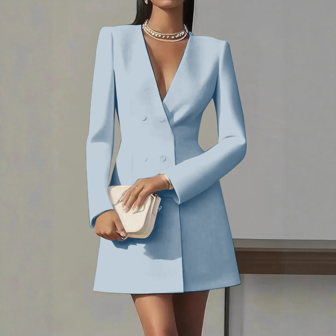Boss Lady V-neck Suit-style French Dress