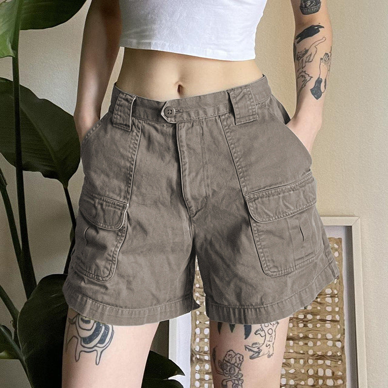 Bad Girl Multi-pocket Cargo Shorts Cintura Media