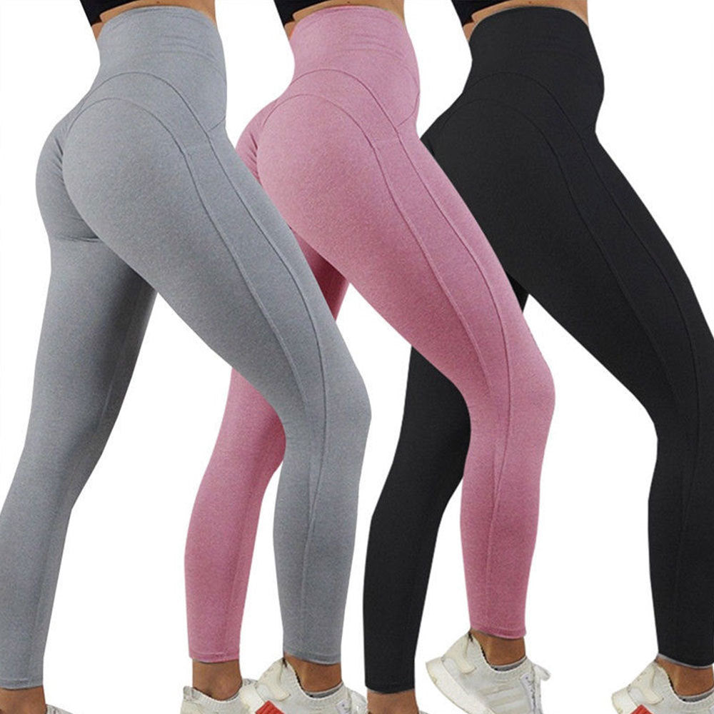 Sport Legging Solid Cintura Efecto Faja Y Realce De Silueta