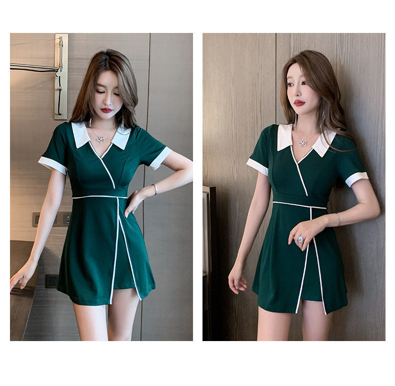 Princess K-pop Bicolor Vestido Corto Con Mangas