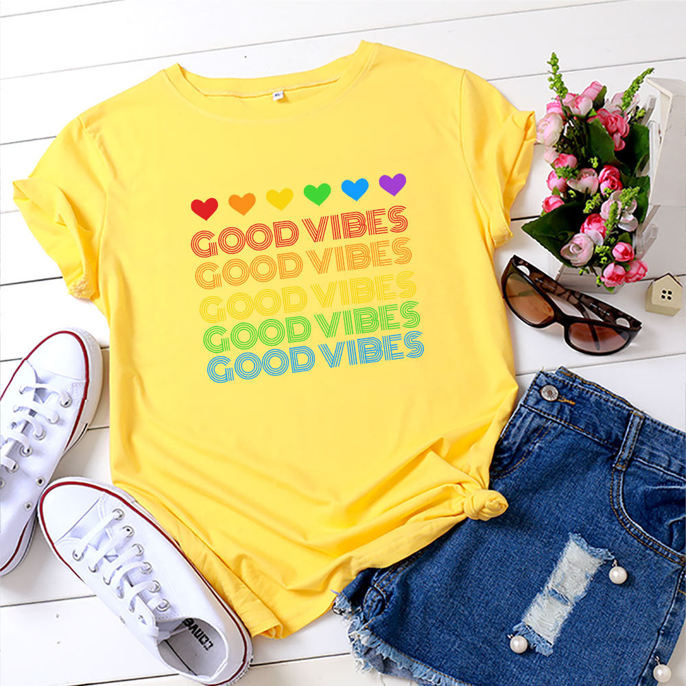 Good Girl High Vibing Love Blusa Manga Corta