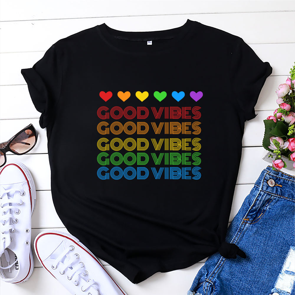 Good Girl High Vibing Love Blusa Manga Corta
