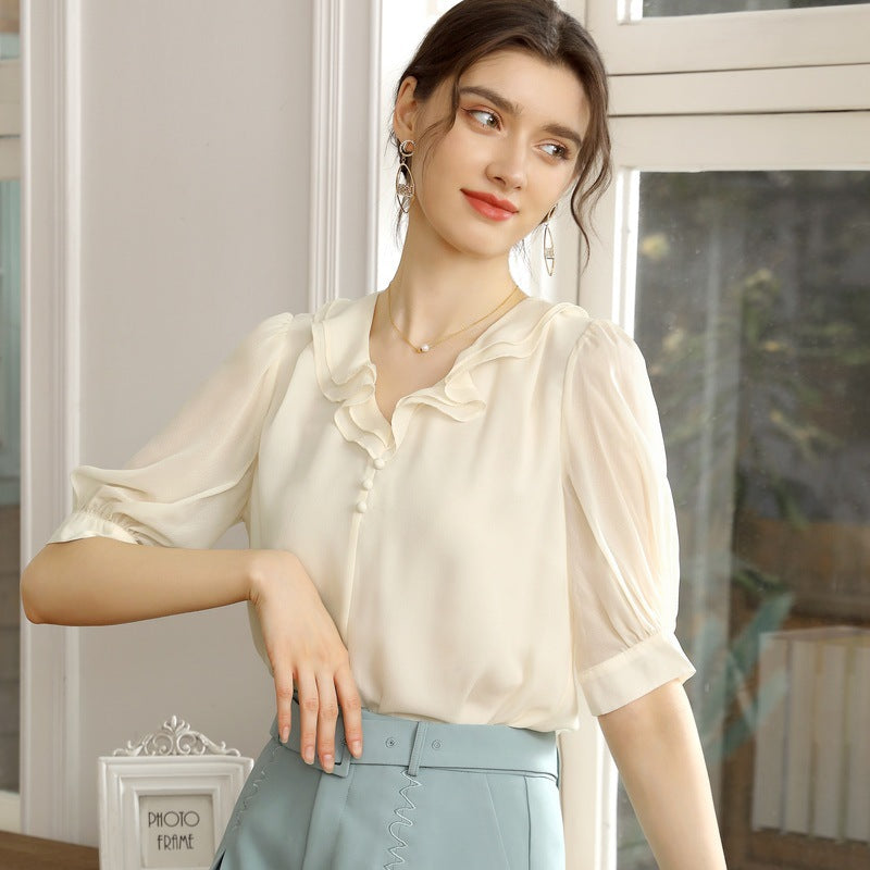 Good Girl Sweet Ruffled Blusa