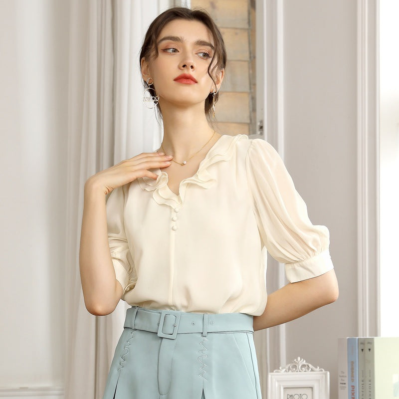 Good Girl Sweet Ruffled Blusa