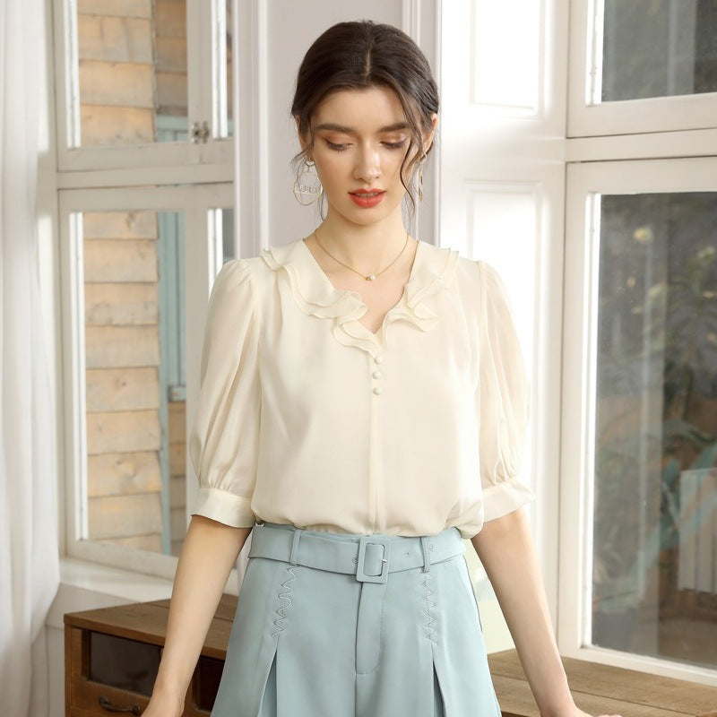 Good Girl Sweet Ruffled Blusa