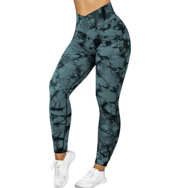 Ultra Stretch Tie Dye Leggings Corte V En Cintura