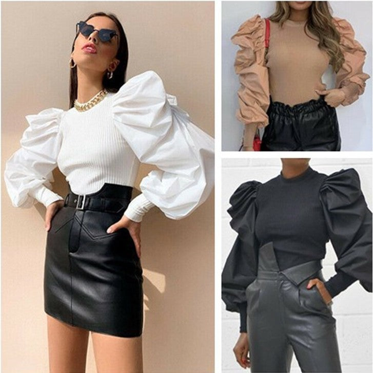 Drama Queen Puff Sleeve Blusa Manga Larga