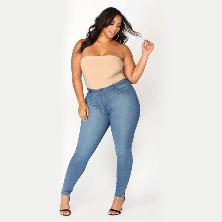 Bad Girl Plus Size Stretch Skinny Jeans Pantalón Entubado