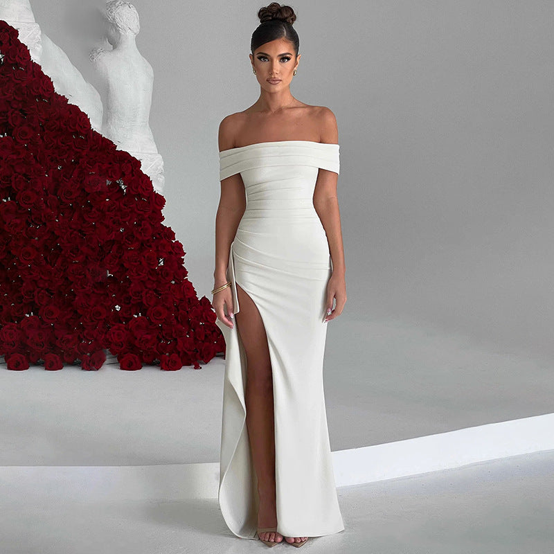 Princess Ying Yang Solid Color Slim Sleeveless Vestido