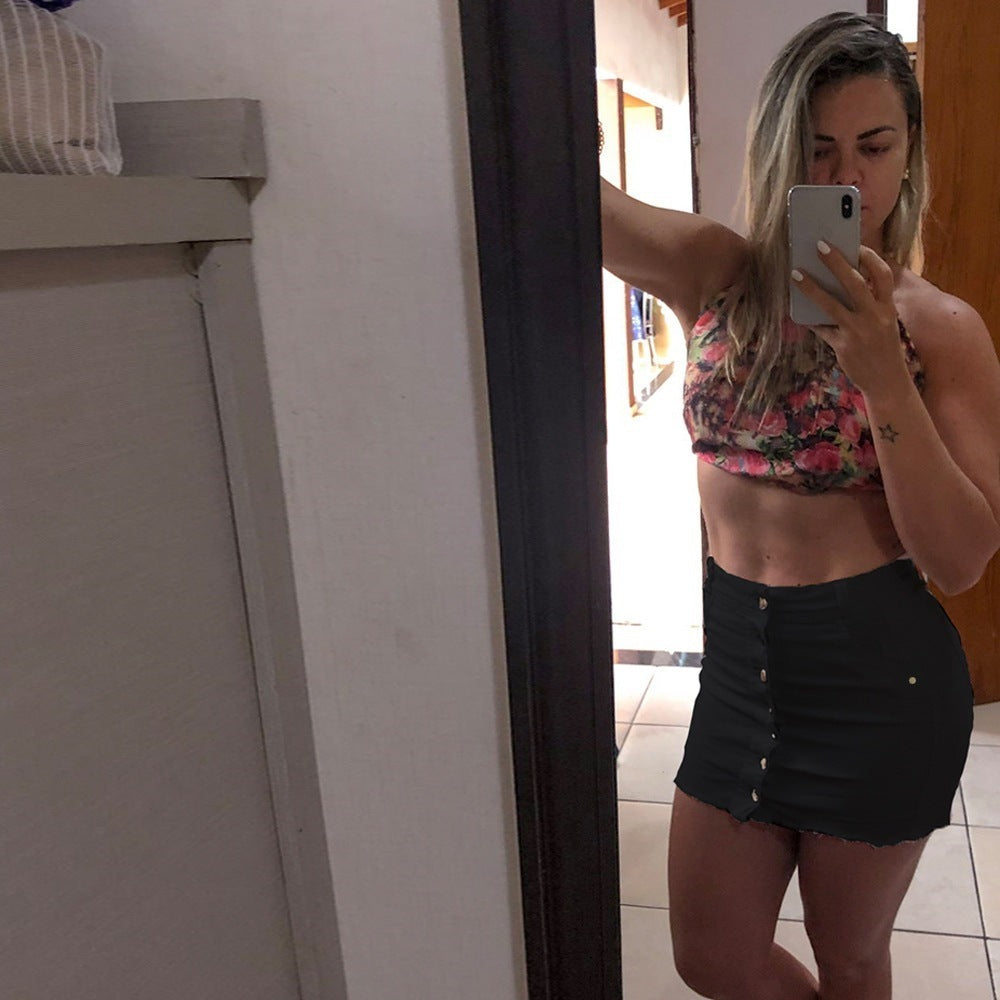 Rebel Spirit Push My Buttons Falda Cintura Alta Con Bolsillos