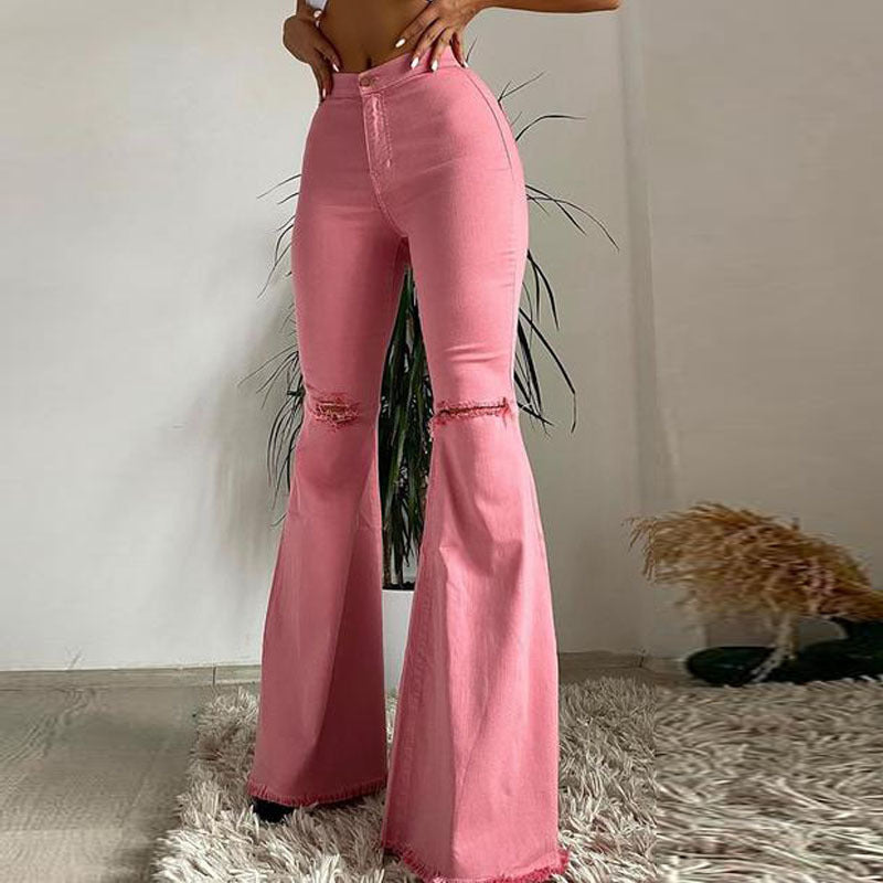 Cowgirl Gypsy Color Stretch Pantalón Ultra Acampanado