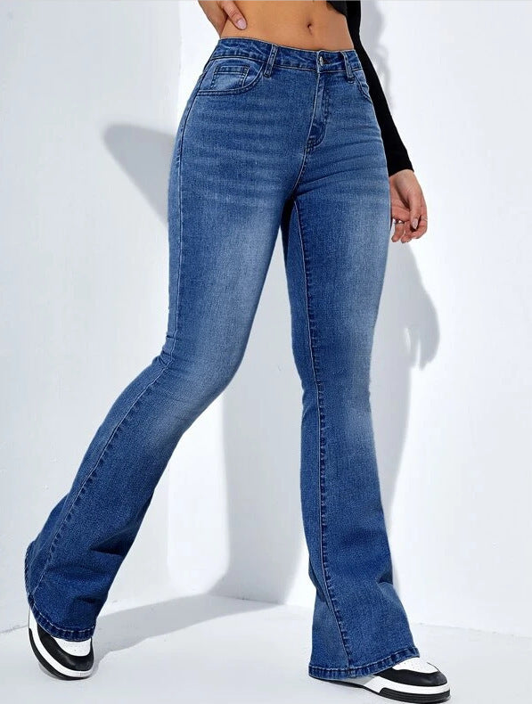 Cowgirl Slim-fit Jeans Cintura Alta Acampanado
