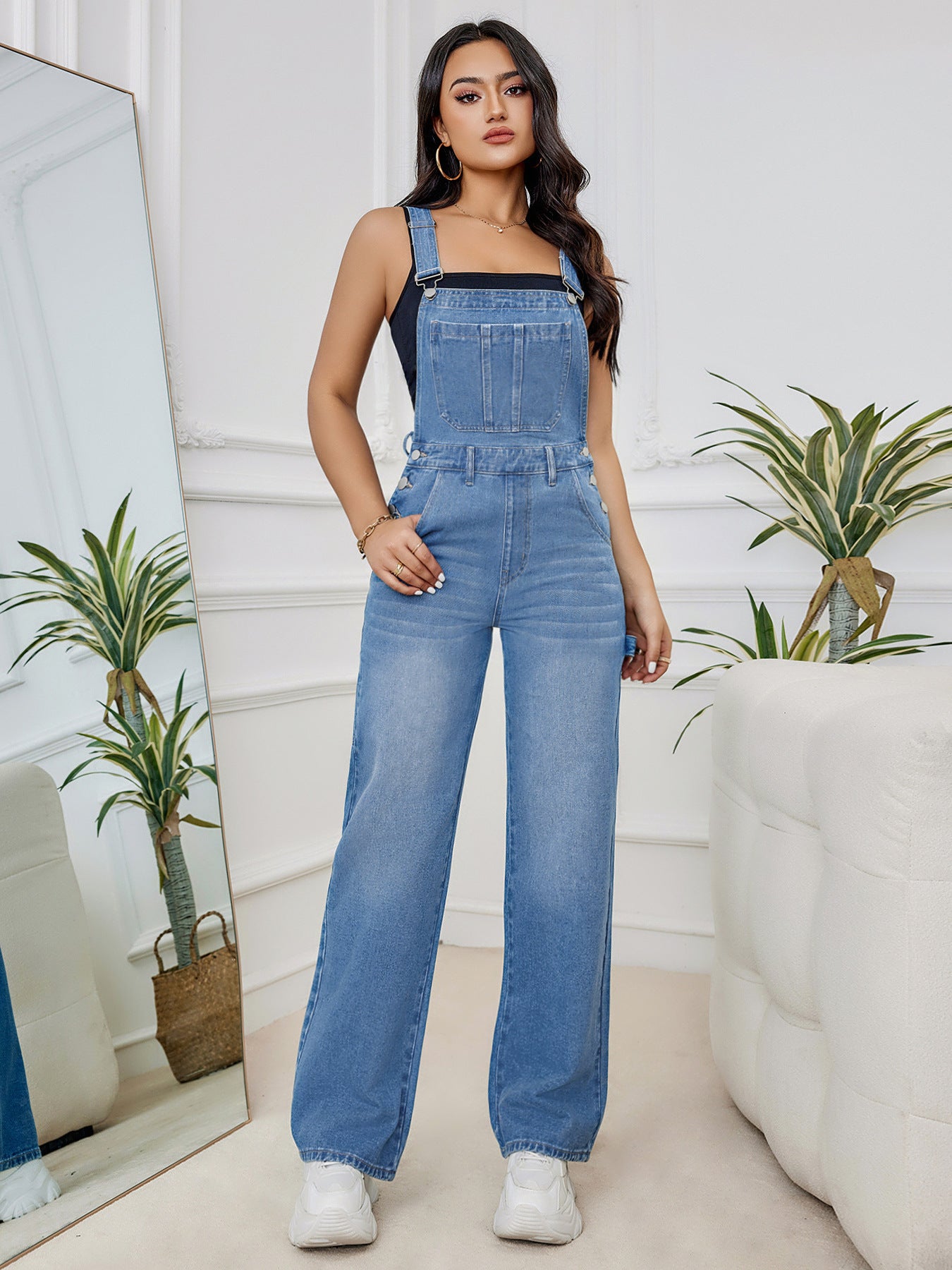 Cowgirl Cute Denim Pantalon/Overall Deslavado