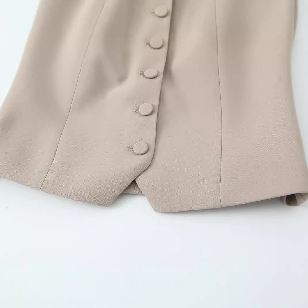 Boss Lady Basics French Slim-fit Chaleco A Tirantes