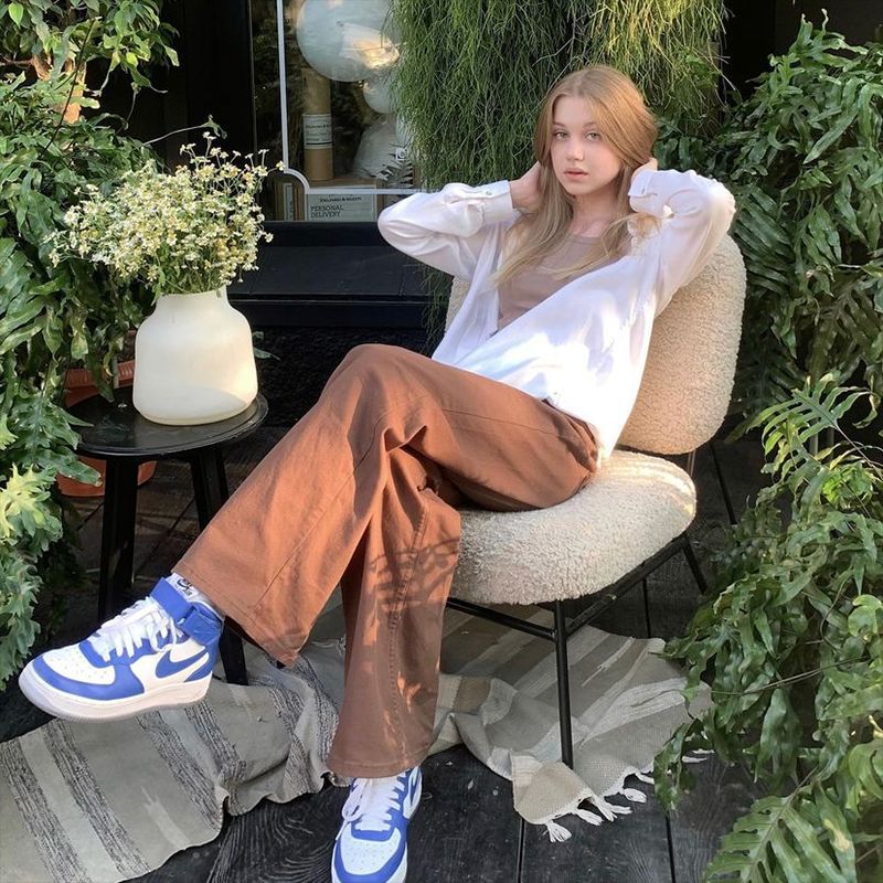 Good Girl Chocolate Retro American Jeans Pantalón Corte Recto