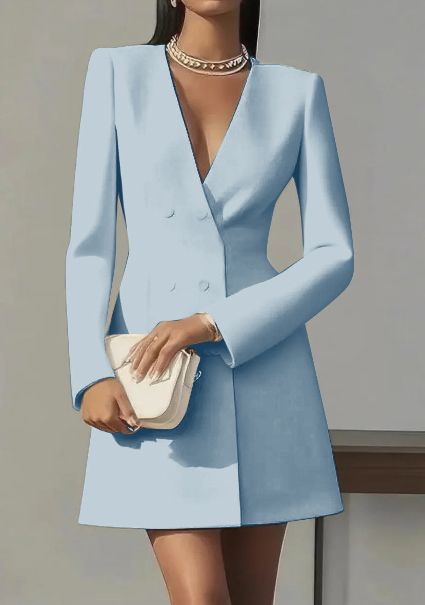 Boss Lady V-neck Suit-style French Dress