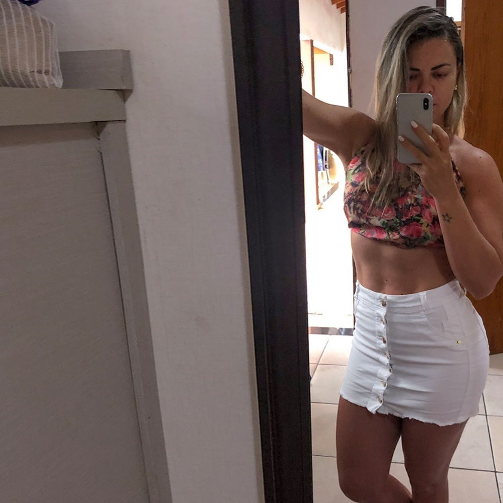 Rebel Spirit Push My Buttons Falda Cintura Alta Con Bolsillos