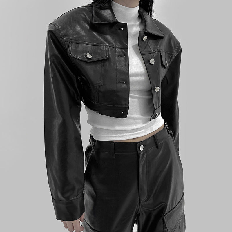 Bad Girl Biker's Leather Chaqueta Corta