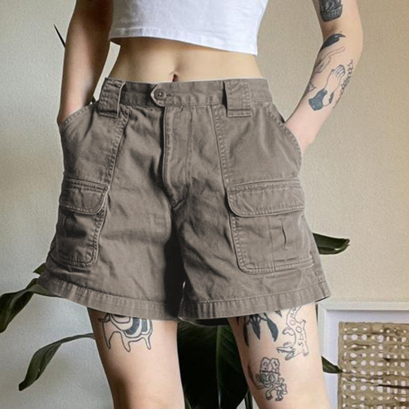 Bad Girl Multi-pocket Cargo Shorts Cintura Media