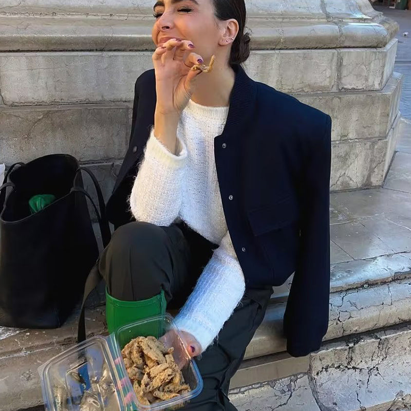 Rebel Spirit Collar Short Chaqueta Con Bolsillos