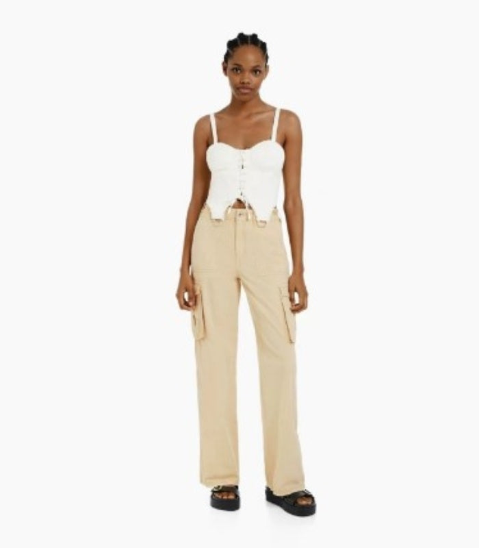 Bad Girl Cargo Fashion Jeans Corte Ancho