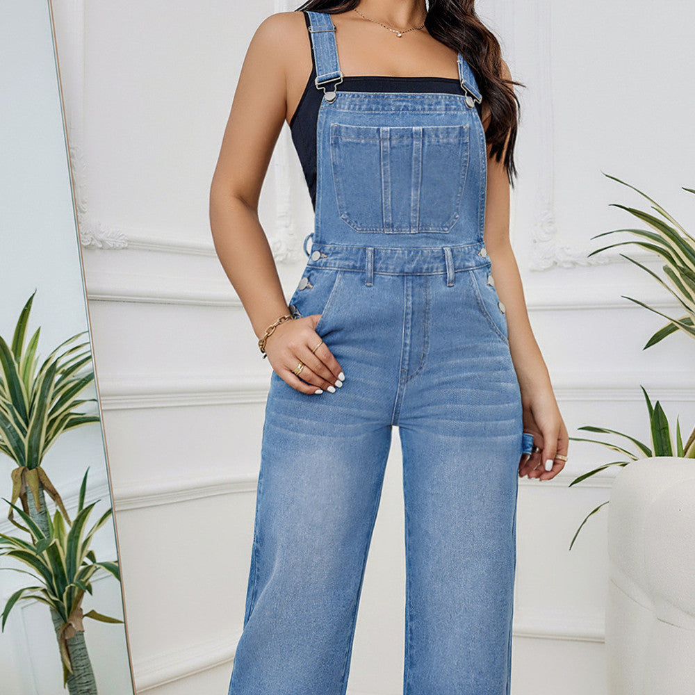 Cowgirl Cute Denim Pantalon/Overall Deslavado