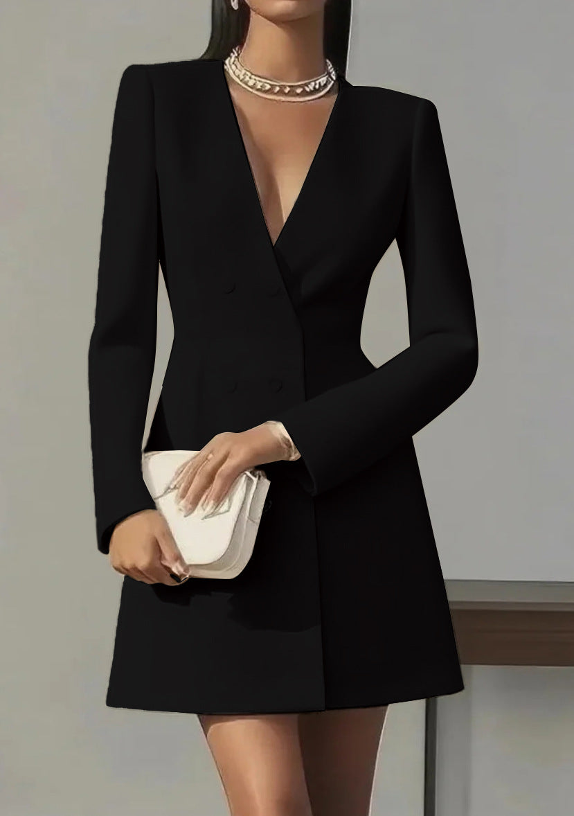 Boss Lady V-neck Suit-style French Dress