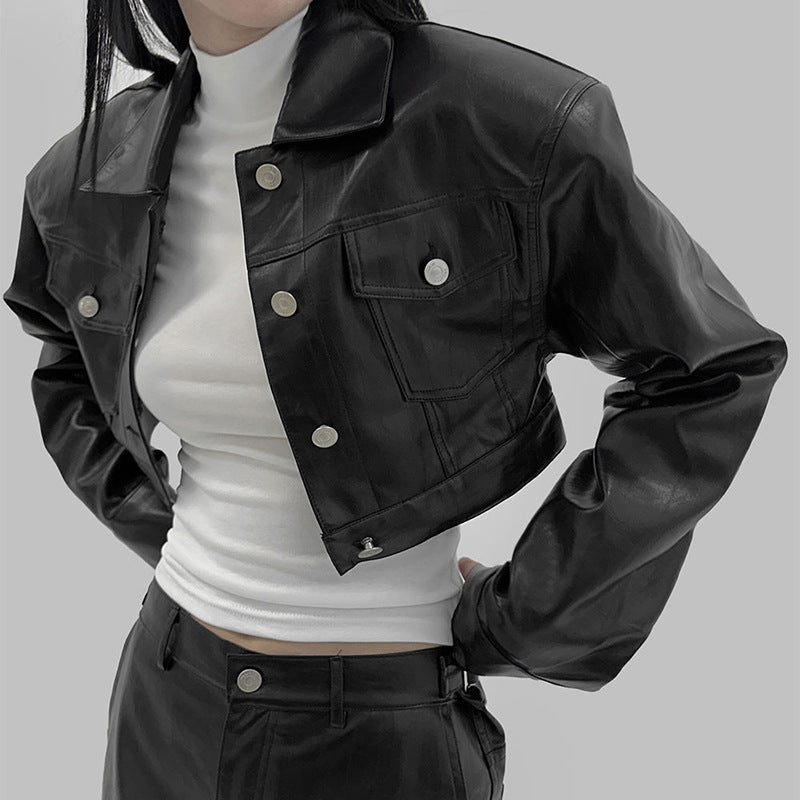 Bad Girl Biker's Leather Chaqueta Corta
