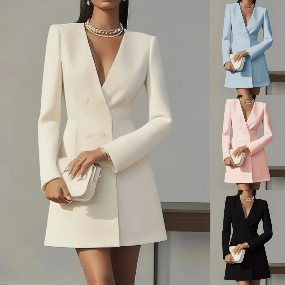 Boss Lady V-neck Suit-style French Dress