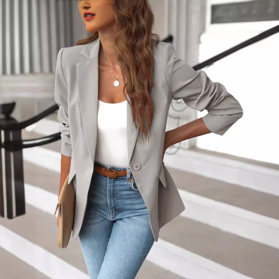 Boss Lady Suit Jacket Temperament Saco Manga Larga