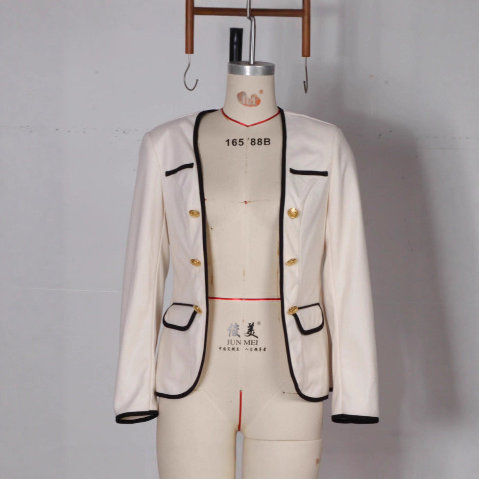 Boss Lady Patchwork Long-Sleeve Saco Con Contraste