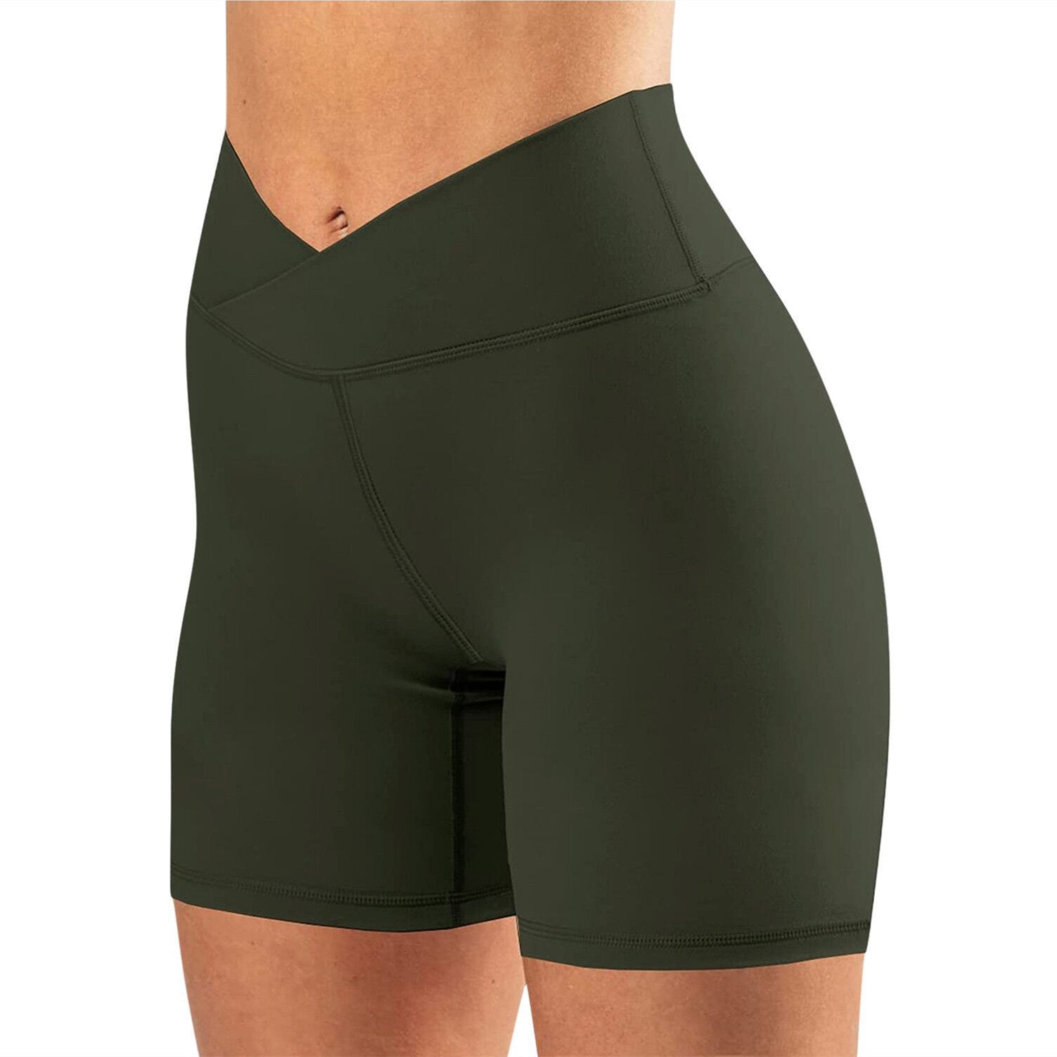 Fitness Short Corte V al Frente Efecto Estilizado