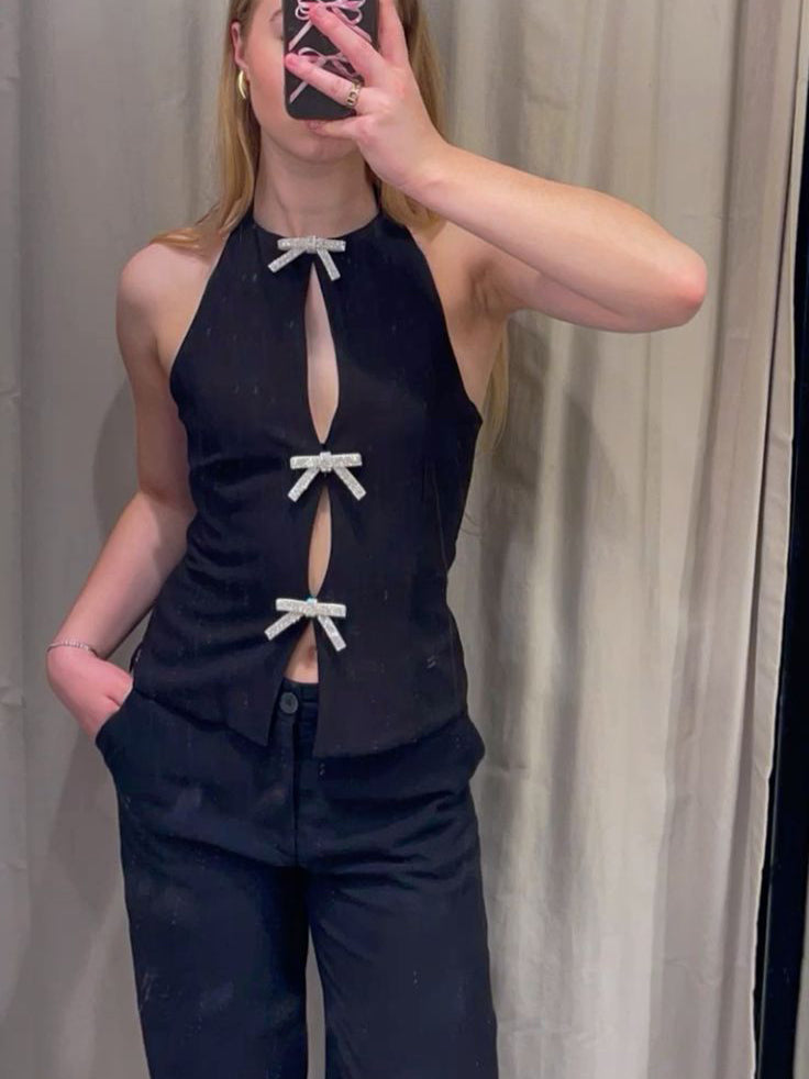 Drama Queen Bowknot Halter Top