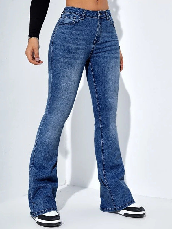 Cowgirl Slim-fit Jeans Cintura Alta Acampanado