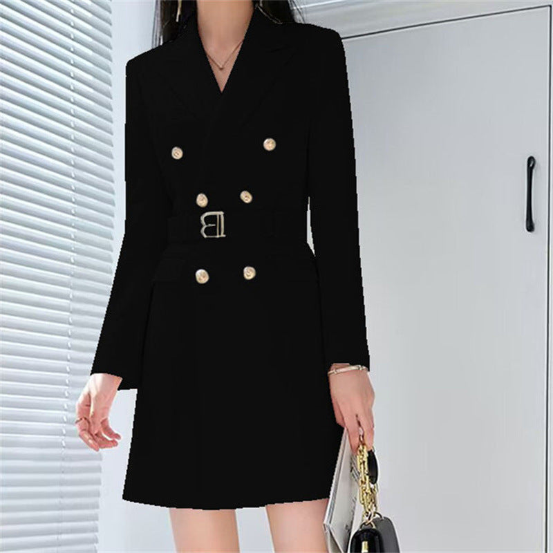 Boss Lady Slimming Waist Trimming Coat Manga Larga