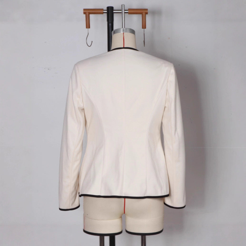 Boss Lady Patchwork Long-Sleeve Saco Con Contraste