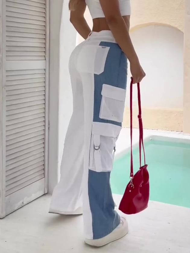 Rebel Spirit Contrast Multi-Pocket Cargo Pantalón