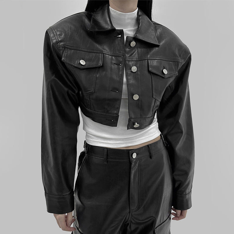 Bad Girl Biker's Leather Chaqueta Corta