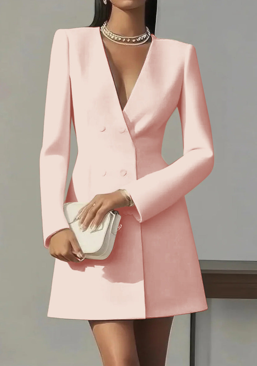 Boss Lady V-neck Suit-style French Dress