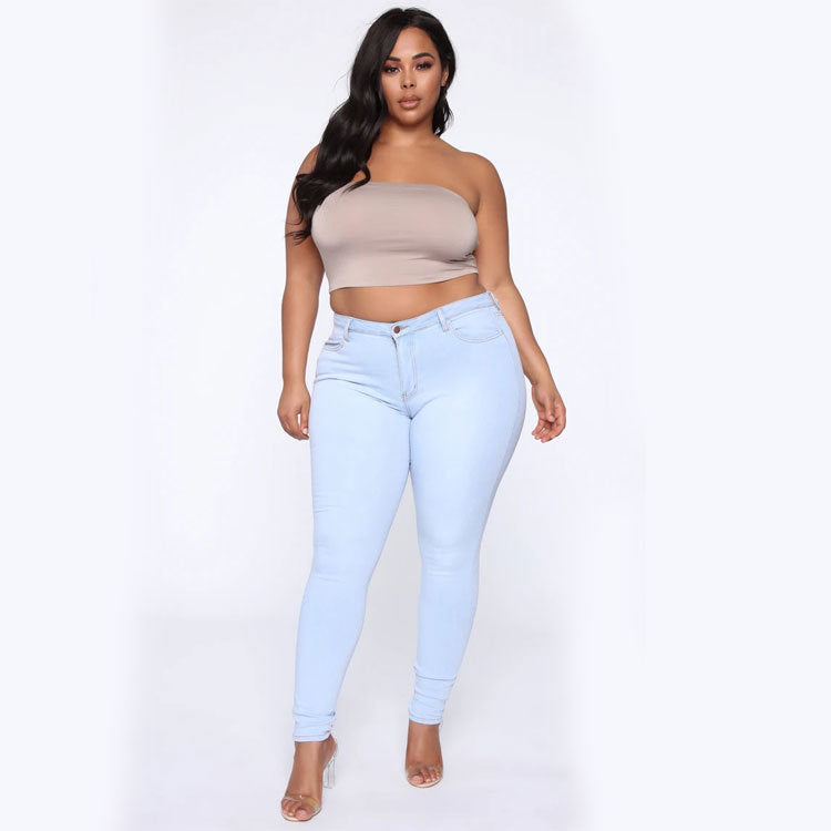 Bad Girl Plus Size Stretch Skinny Jeans Pantalón Entubado