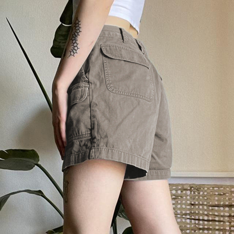 Bad Girl Multi-pocket Cargo Shorts Cintura Media