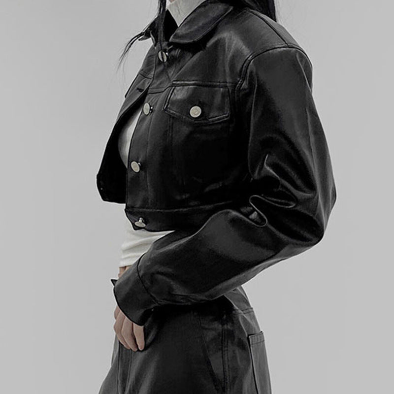 Bad Girl Biker's Leather Chaqueta Corta