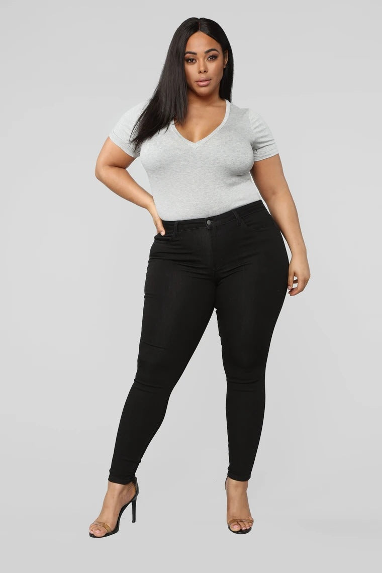 Bad Girl Plus Size Stretch Skinny Jeans Pantalón Entubado