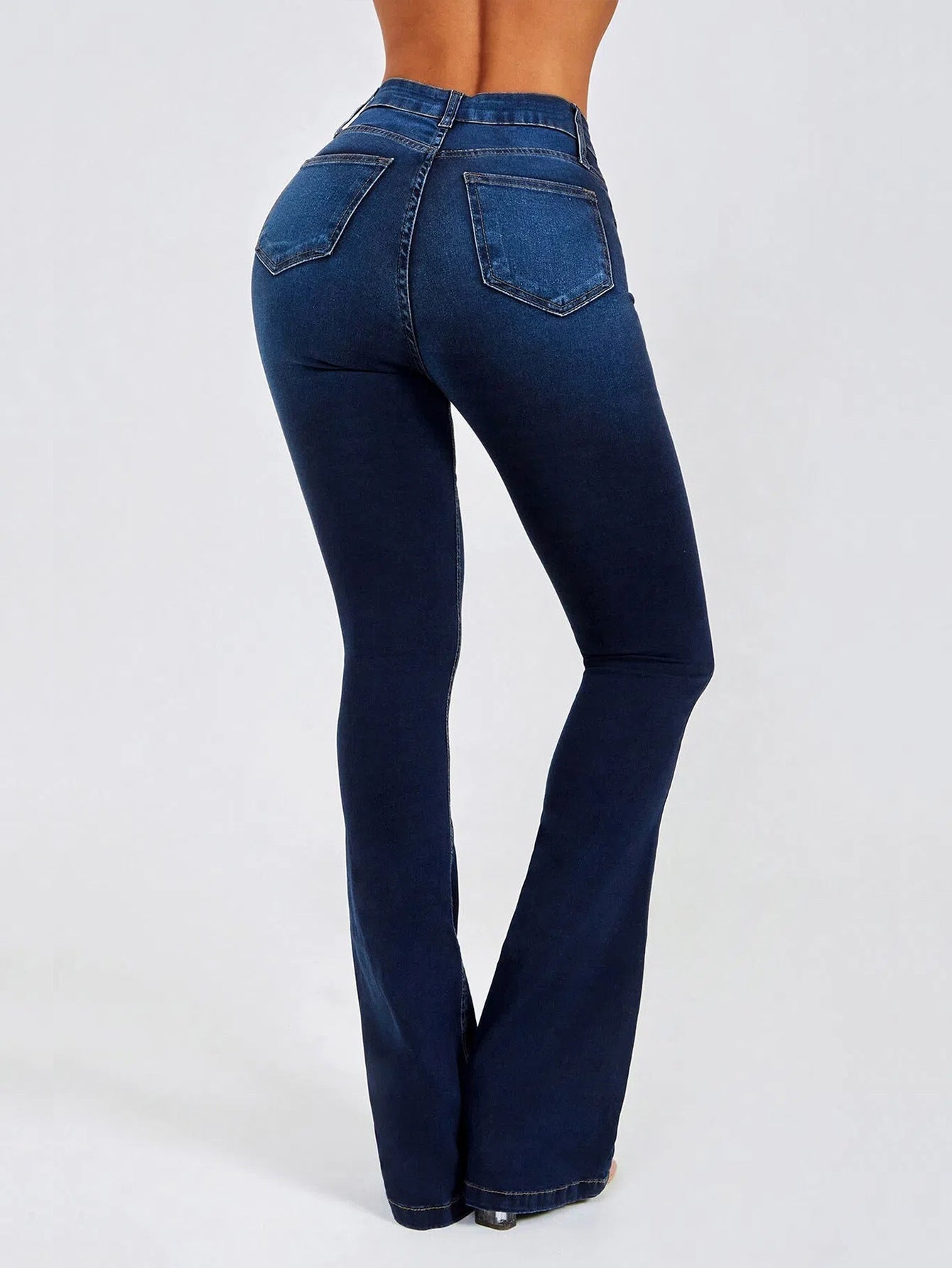 Cowgirl Basics Slim Denim Pantalon Corte Campana Stretch Deslavado